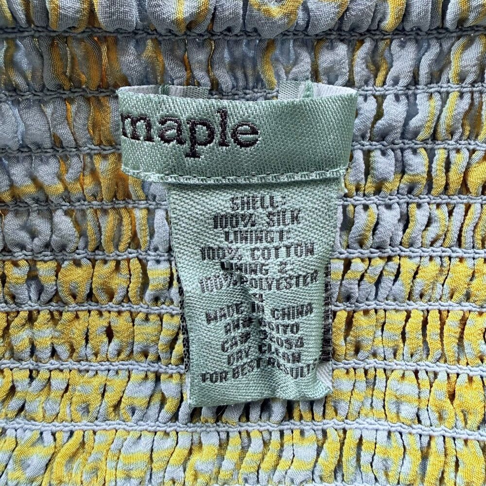 Anthropologie Maple Quilted Pastiche Strapless Bustier 100% Silk Dress Size 4-6 - Picture 6 of 11